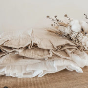Ruffled Muslin Baby Swaddle Blankets, Organic Cotton, Soft Newborn Infant Bedding & Accessories