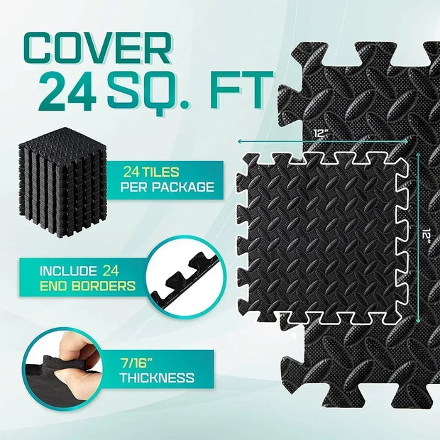 Powerful Non Slip Interlocking Foam Gym Mat Safe Workouts