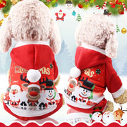 Cozy Festive Dog Coat Sweater With Hood Keeps Pup Warm