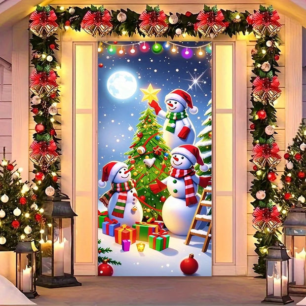 Joyful Festive Christmas Door Decor Washable Adds Joy