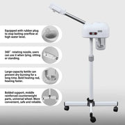 Professional Facial Steamer for Beauty Salon and Home with 360 Degree Rotating Nozzle to Cleanse Skin and Unclog Pores