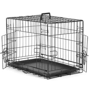 JHK Double Door Folding Metal Wire Dog Cage with Plastic Leak-Proof Pan Tray Extra Large Pet Kennel for Indoor Outdoor Travel - My Variety Superstore 25