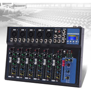 Professional 7 Channel Audio Mixer with Bluetooth 48V Phantom Power and 6 EQ Modes Compact DJ PA Sound Board for Live Performance - My Variety Superstore 25