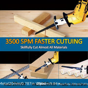 Cordless Reciprocating Saw Compatible With DeWalt 20V Battery 0-3500SPM Variable Speed With 4 Saw Blades Kit Tool Only