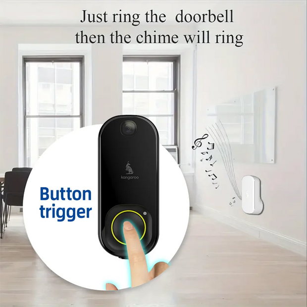 Kangaroo Smart Camera Doorbell+Chime, APP for Remote Notification and Photo Reception, WiFi Required, Battery Powered - My Variety Superstore 25