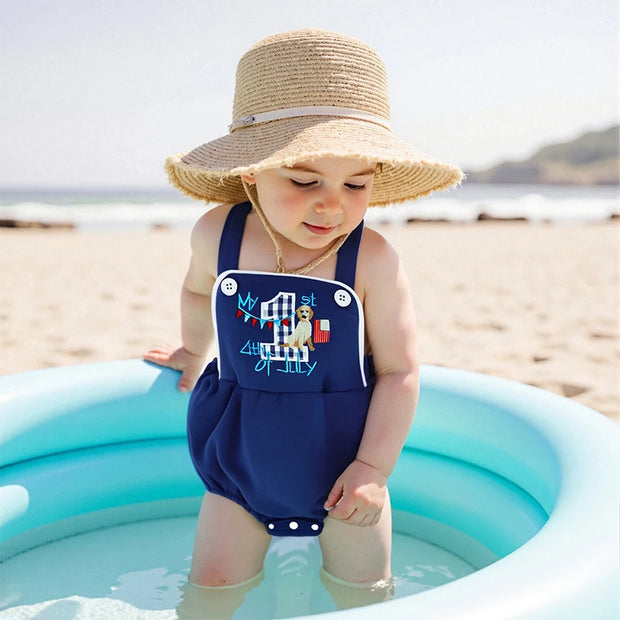 Patriotic Stars and Stripes  for Newborns Adorable Jumpsuit with USA Flag Design Sleeveless Romper for Baby Boys Girls - My Variety Superstore 25