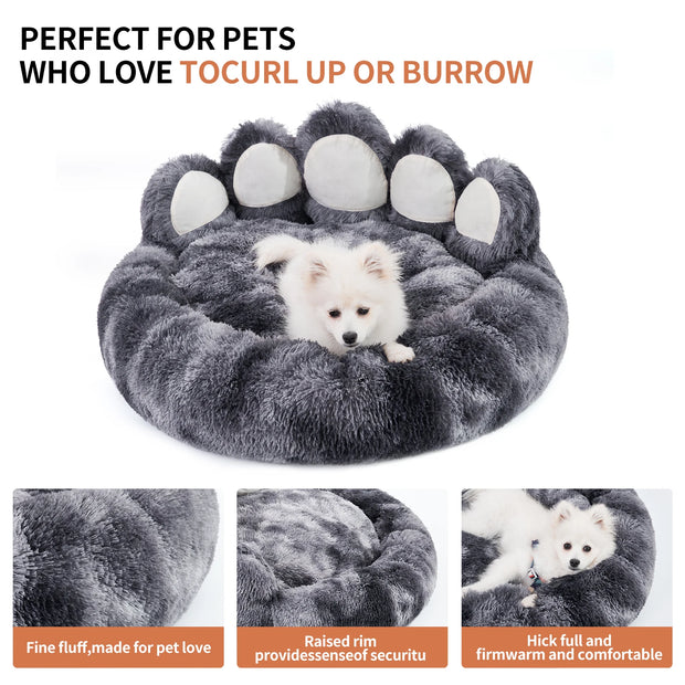Cozy Comfy Pet Dog Bed Paw Shape Warm Dog Bed Cushion for Your Furry Friend Fluffy Dog Bed Cat Mat Deep Sleeping Warm Thickened - My Variety Superstore 25