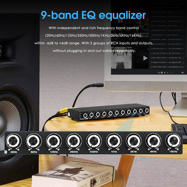 Nobsound HiFi EQ9 9-Band Stereo Equalizer Preamp Analog Audio Processor for Home and Car - My Variety Superstore 25