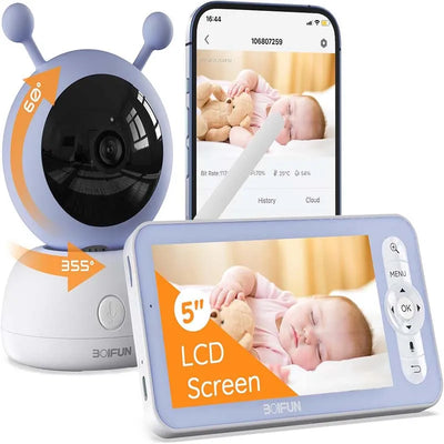BOIFUN 2K 5'' Screen Control Wifi Video Baby Monitor Camera, ,Two-Way Talk, Motion&Crying Detection, Auto Tracking, Night Vision - My Variety Superstore 25
