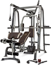 Marcy Smith Cage Workout Machine Full Body Strength Training Home Gym Equipment with Leg Developer and Press Bar