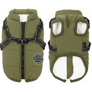 Cozy Waterproof Dog Jacket With Harness Keeps Dogs Warm