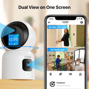 ZOSI 6MP HD Dual Lens Baby Monitor With Screen Indoor Security WiFi Camera Video Calling Auto Tracking Wireless IP Surveillance - My Variety Superstore 25