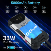 Unihertz 8849 Mini Rugged Smartphone,Small 4G,Outdoor,16 GB,24GB RAM,256GB ROM, 5800mAh, Android 13 Phone,Dual Sim,100MP Camera - My Variety Superstore 25