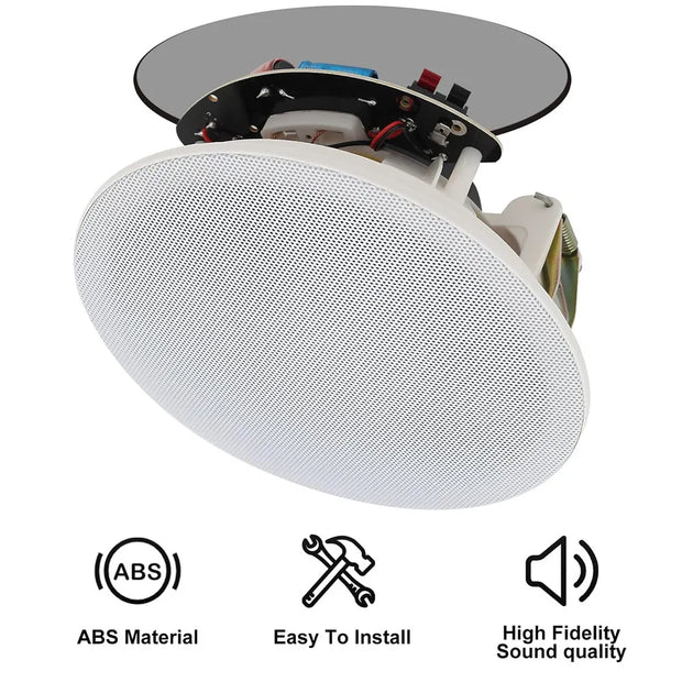 Herdio 6.5 Inch Bluetooth In Wall In Ceiling Speakers 600 Watt With Wall Amplifier Receiver For Home Theater Office 2 Pairs - My Variety Superstore 25