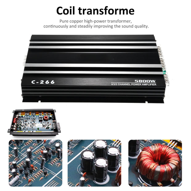 Car Power Amplifier 12V 4 Channel High Power Aluminum Alloy Audio Amplifier - My Variety Superstore 25