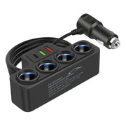 Fast Charger Plug QC3.0 PD 3.1A 12V 24V Phone Power Adapter 4 Socket 120W Car Cigarette Lighter Socket Splitter Plug 3 USB Ports