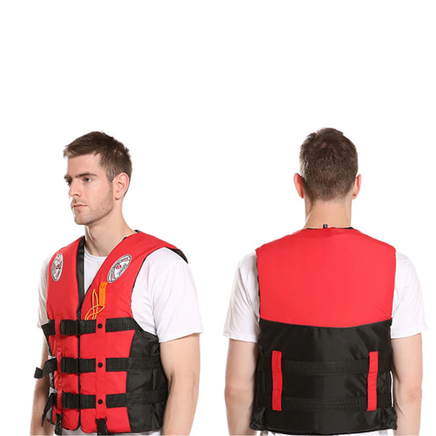 Red Life Jacket for Kids & Adults – Snorkeling, Boating, Fishing, Surfing & Water Sports Safety