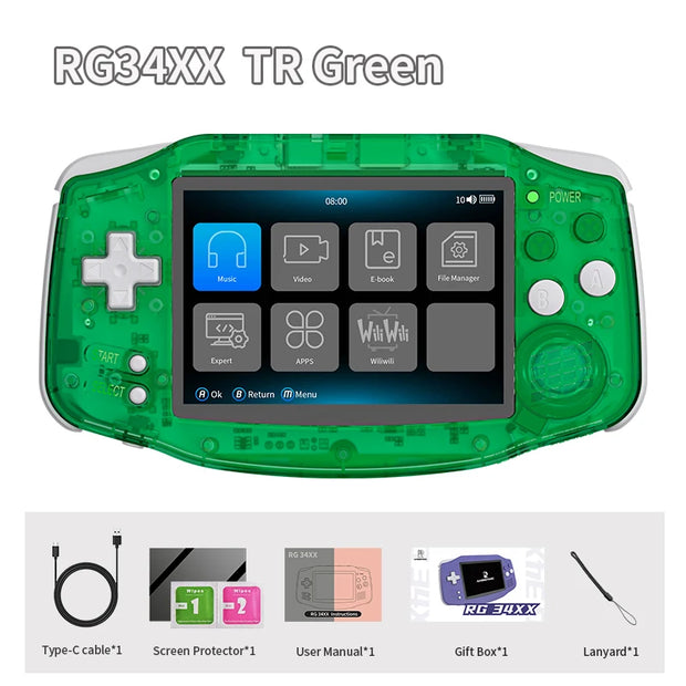 ANBERNIC RG34XX Retro Handheld Game Console 3.4" IPS Screen Linux 64-bit Video Gaming Player Support WiFi Bluetooth HD TV Output - My Variety Superstore 25