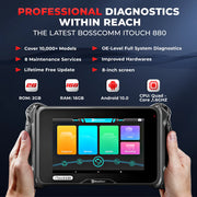 BOSSCOMM iTouch 880 OBD2 Scanner Full System Automotive Scanner with 8 Reset Service and Lifetime Free Update 8 Inch Display