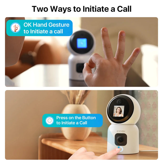 ZOSI 6MP HD Dual Lens Baby Monitor With Screen Indoor Security WiFi Camera Video Calling Auto Tracking Wireless IP Surveillance - My Variety Superstore 25