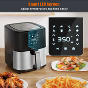 KitCook Large Air Fryer 1500W 7QT Air Fryer Cooker Adjustable Temperature 100 to 400 Degrees Fahrenheit 8 Preset Menu Digital Touch Screen