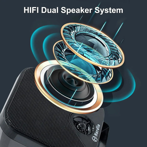 Herdio 4 Inch 100 Watt Heavy Duty Waterproof Boat Marine Bluetooth Speakers Surface Mounted for Camper Skid Steer ATV UTV RZR Golf Cart - My Variety Superstore 25