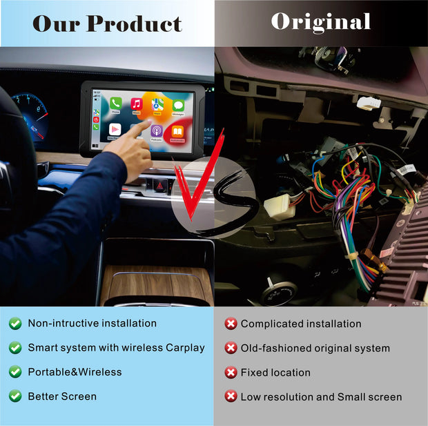 7 Inch Portable Car Stereo Wireless Carplay Android Auto Touchscreen Bluetooth Handsfree Navigation Voice Control AUX - My Variety Superstore 25