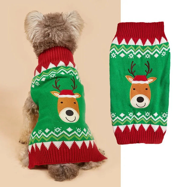 Cozy Pet Sweater Gingerbread Antler Hoodie With Belt Warmth