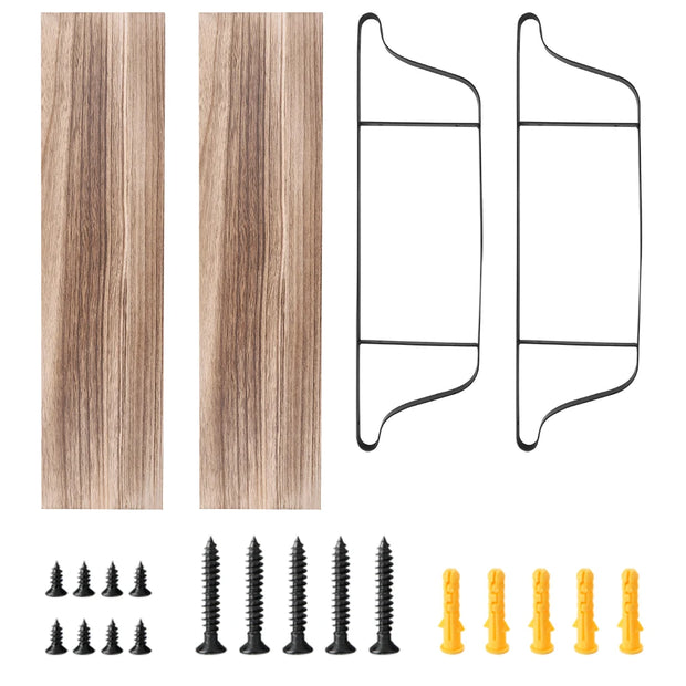 Wall Mounted Rack Display Wood Wall Shelves Rustic 2 Tier Wall Storage Shelf for Bedroom Living Room