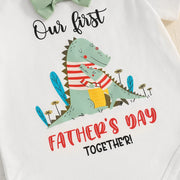 Baby 3-Piece Mother’s Day Outfit Set: Short Sleeve Floral Romper, Ruffle Pants & Headband for Girls