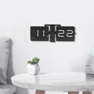 Retro Flip Clock Digital Display Battery Operated Wall and Tabletop Flip Clock Large Black Vintage Style Clock 12 Hour AM PM - My Variety Superstore 25