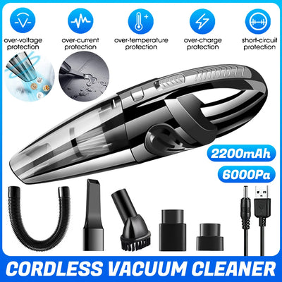 Wireless Handheld Vacuum Cleaner USB Charging Portable Wet Dry Cordless Strong Suction 12000pa