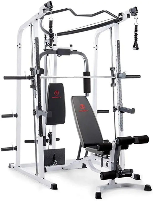 Marcy Smith Cage Workout Machine Full Body Strength Training Home Gym Equipment with Leg Developer and Press Bar