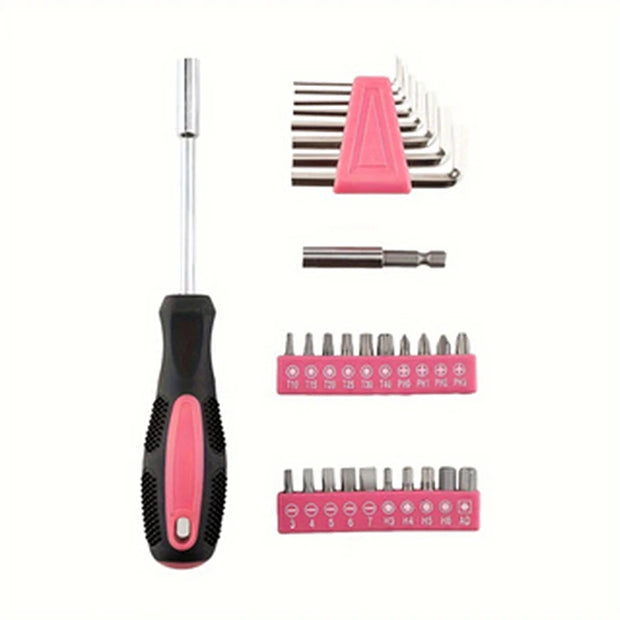 39-Piece All Purpose Household Pink Tool Kit for Girls, Ladies and Women - includes All Essential Tools for Home, Garage, Office and College Dormitory Use - My Variety Superstore 25
