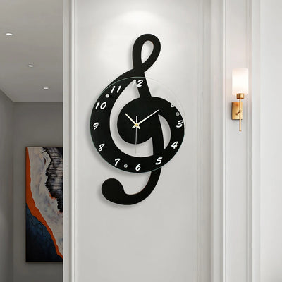 Powerful Musical Note Wall Clock Silent Keeps Time Quietly