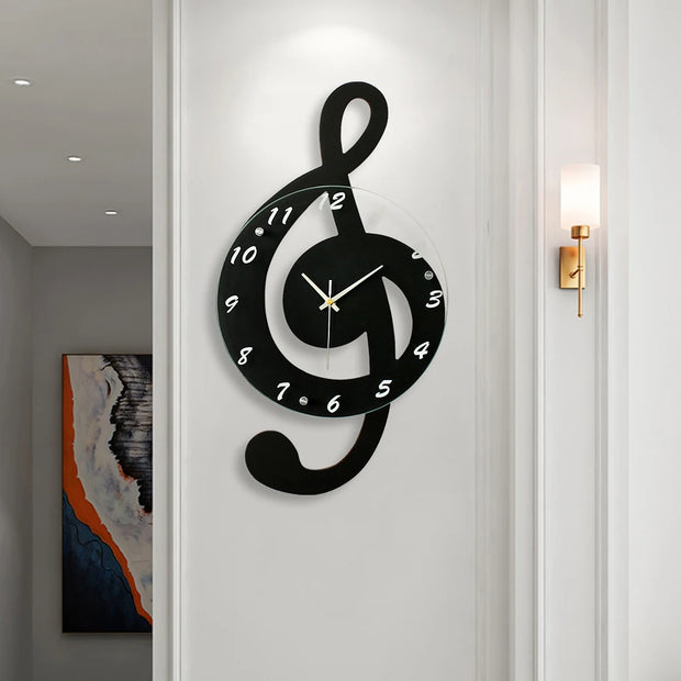 Powerful Musical Note Wall Clock Silent Keeps Time Quietly