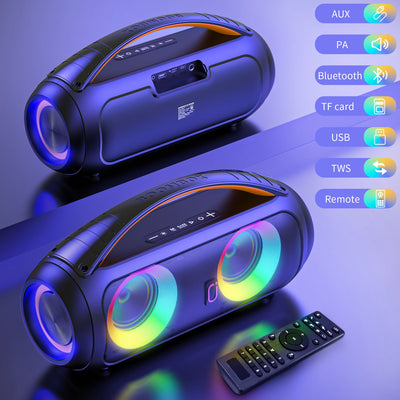 40W Waterproof Bluetooth Speaker Portable Wireless Outdoor Party Boombox Speaker Deep Rich Bass Dazzling LED Light - My Variety Superstore 25