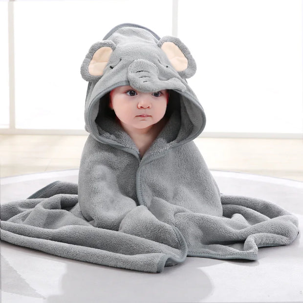 Dreamy Cartoon Animal Hooded Baby Towel Keeps Baby Cozy