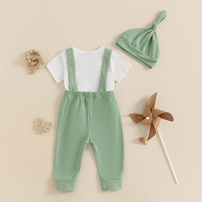 Baby 3-Piece Mother’s Day Outfit Set: Short Sleeve Floral Romper, Ruffle Pants & Headband for Girls