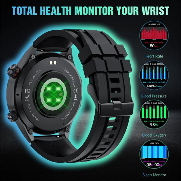 AI Voice Smartwatch With Flashlight Illumination And 500mAh Ultra Long Battery Life For Fitness Tracking