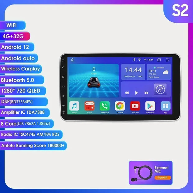 10.1 Inch Octa Core Carplay Car Stereo Universal Double Din Android Radio Rotatable Screen Multimedia Player Video Autoradio Audio RDS DSP - My Variety Superstore 25