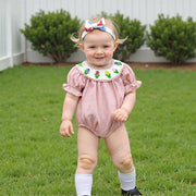 Infant floral embroidered romper – cute baby girl short sleeve jumpsuit for summer