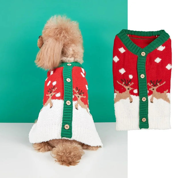 Cozy Pet Sweater Gingerbread Antler Hoodie With Belt Warmth