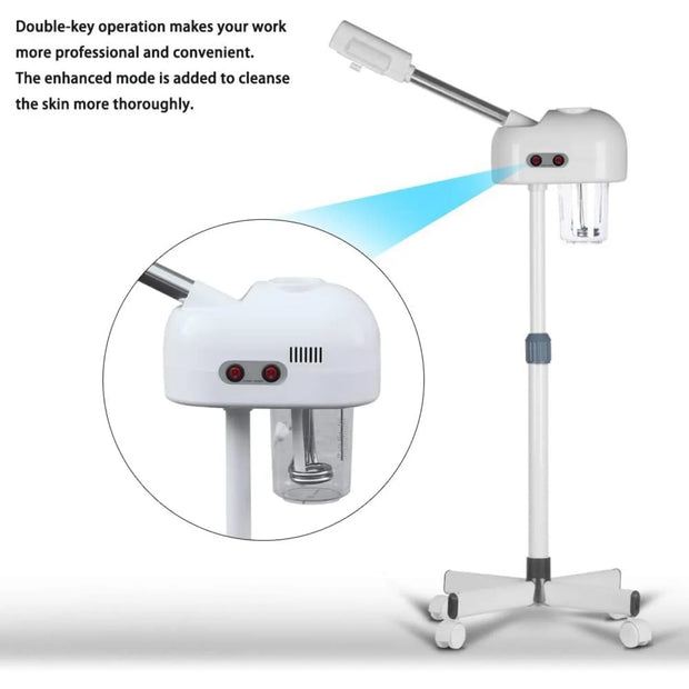 Professional Facial Steamer for Beauty Salon and Home with 360 Degree Rotating Nozzle to Cleanse Skin and Unclog Pores
