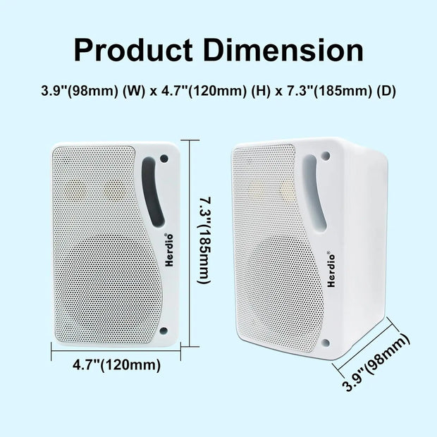 Herdio 3.5 Inch 2PCS Passive Outdoor Speakers Wired Waterproof 200W 3 Way Premium Mountable Wall Speakers With Superior Sound - My Variety Superstore 25
