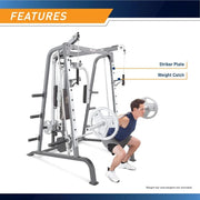 Marcy Smith Cage Workout Machine Full Body Strength Training Home Gym Equipment with Leg Developer and Press Bar