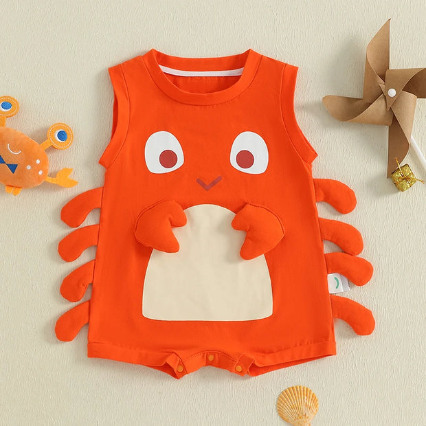 Cute Sleeveless Watermelon Print Romper – Summer Jumpsuit Outfit for Baby Girls & Boys