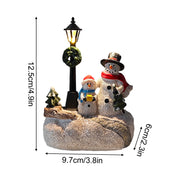 Radiant Luminous Snowman Ornament Resin Craft Brightens Desk