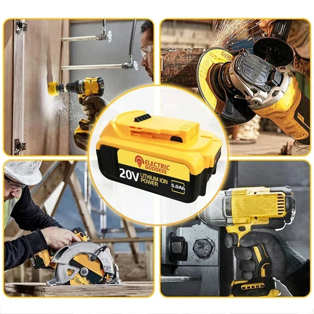 Fit For Original Dewalt 20V 5Ah Lithium Ion Battery Replacement For Dewalt Power Tools