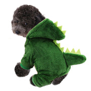 Cozy Dog Costume Dinosaur Winter Plush Coat Keeps Pets Warm